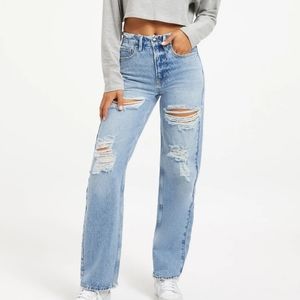 Nwt Good American Good Straight Distressed Jeans